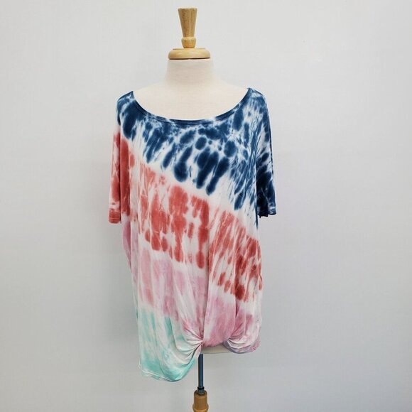 Maurices Tops - Maurices 24/7 Alexandria Tie Knot Hem Tee T-Shirt Womens Size XL Multicolor NWT
